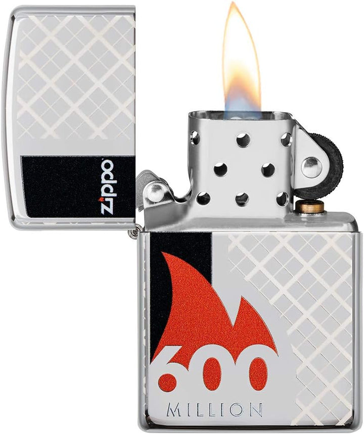Zippo 600th Million Lighter Commemorative Lighter-600th Limited Edition, Chrom, Pocket Size, Chrom