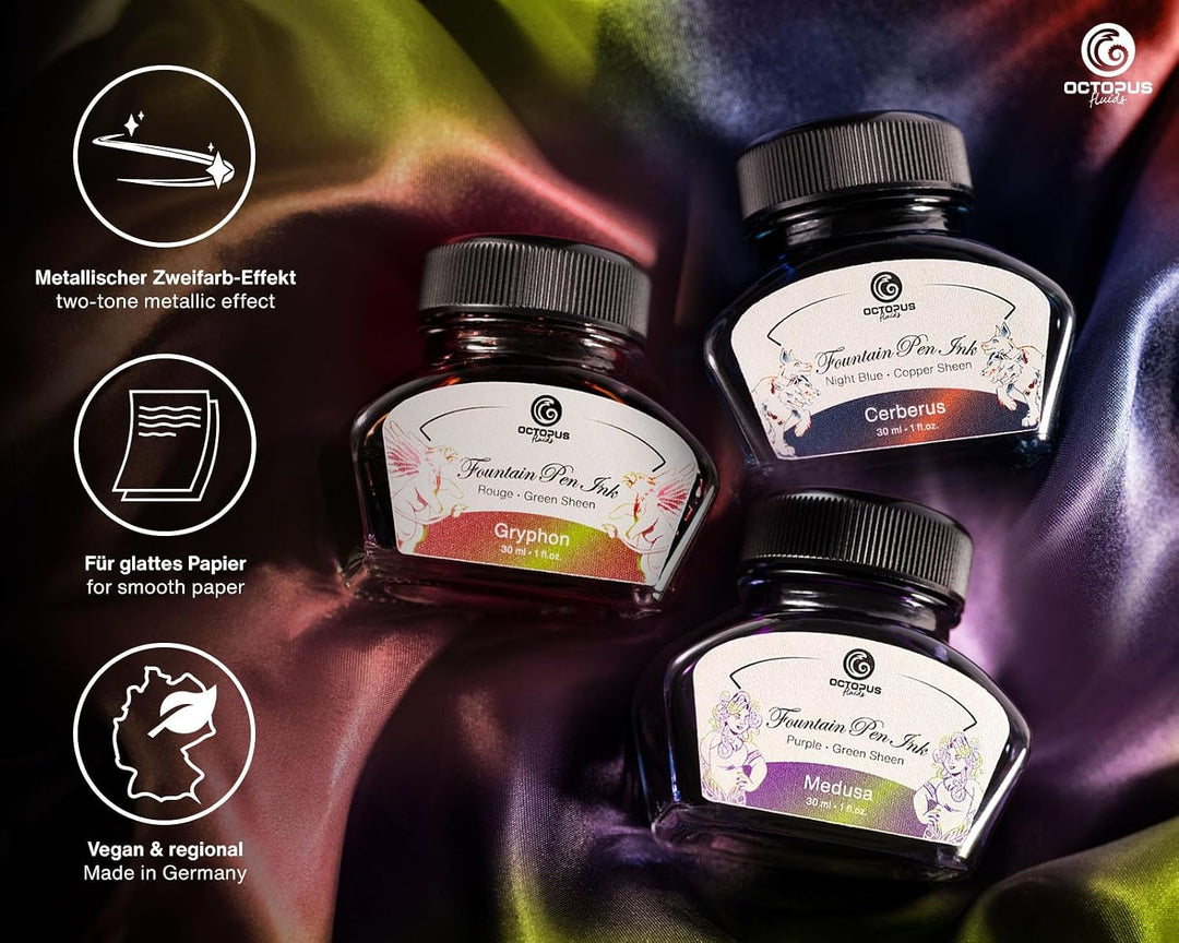 Octopus Fluids Sheen-Tinten Set MYTH mit Konverter, 3 x 30 ml, MYTH