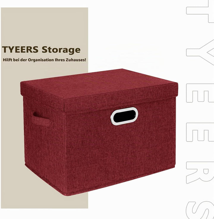 TYEERS Aufbewahrungsbox mit Deckel Gross, Stoff, Faltbare, Waschbare, Kisten Aufbewahrung mit Deckel
