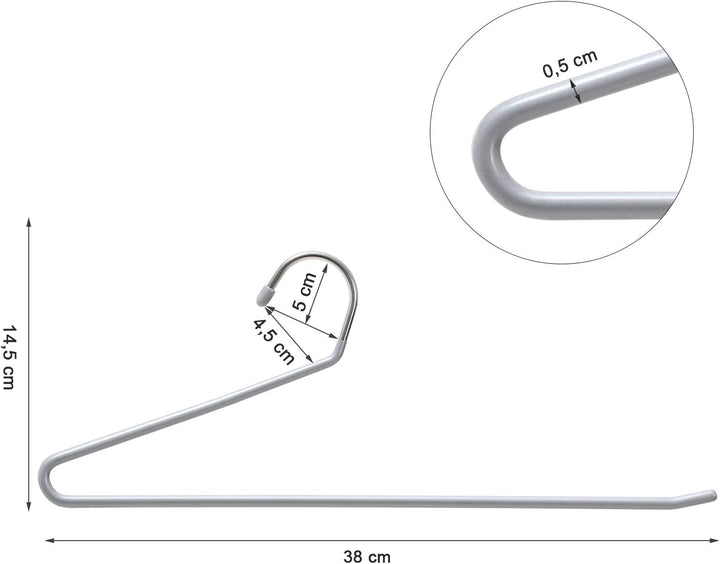 SONGMICS 20 Stück Hosenbügel aus Metall, Kleiderbügel mit offenem Ende und rutschfester Beschichtung