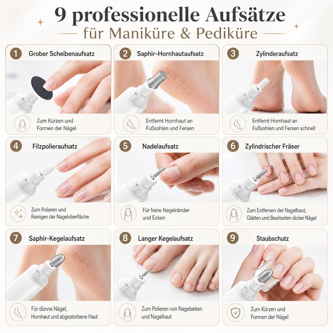Nagelfräser Kabellose Elektrische Nagelfeile, Maniküre Pediküre Set 5 Elektrisch, Professionell Elek