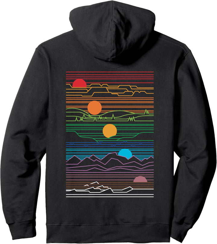 Synthwave Mountains Wasser Eislandschaften Sonnenuntergang Pullover Hoodie