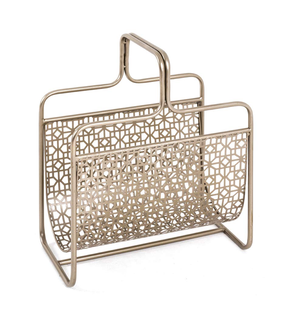 HAKU Möbel Zeitungsständer, Metall, gold, B 37 x T 22 x H 45 cm, Gold