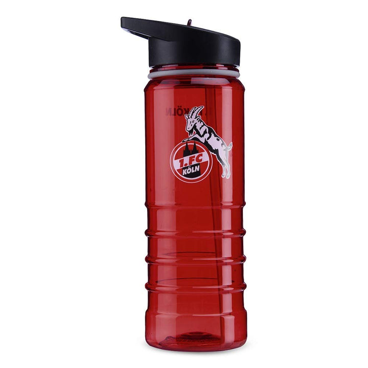 1. FC Köln Trinkflasche Sport rot transparent, Flasche 0.75 l, Bottle - plus Lesezeichen I love Köln
