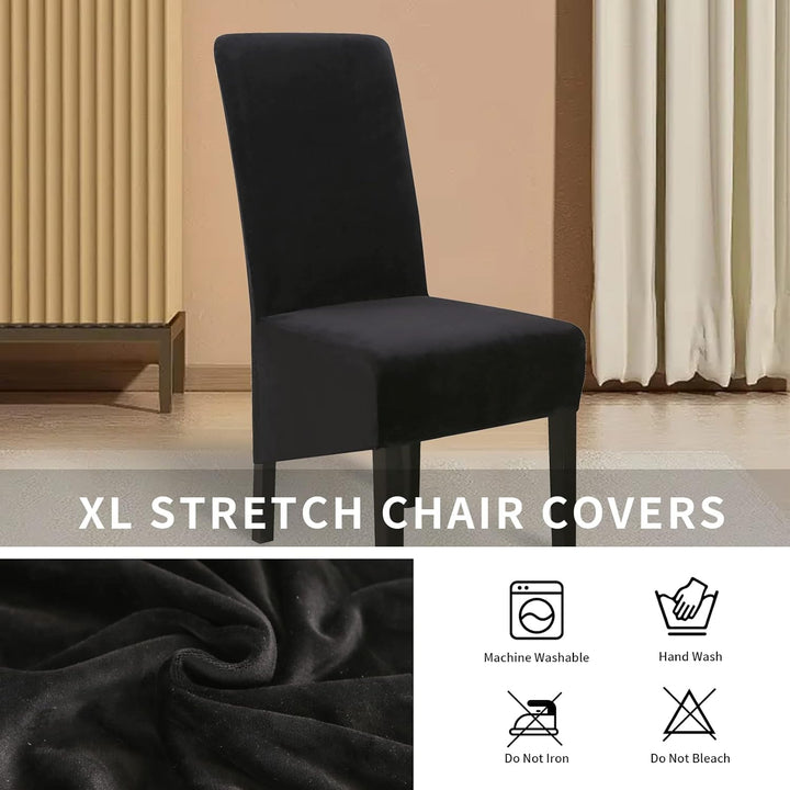 Lydevo Stuhlhussen XL 6er Set Stretch Stuhlhussen Schwingstühle XL für Esszimmerstühle Spandex Unive