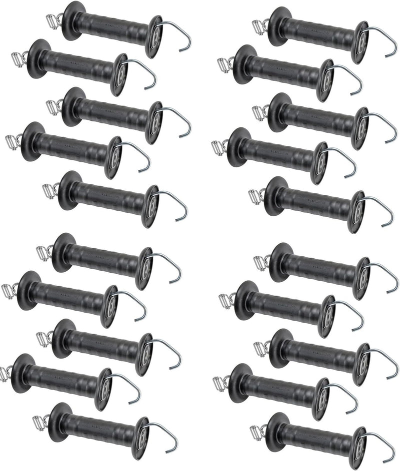 VOSS.farming 20x Weidezaun/Elektrozaun Torgriffe - schwarz - mit Haken für 20mm Breitband (Weidezaun