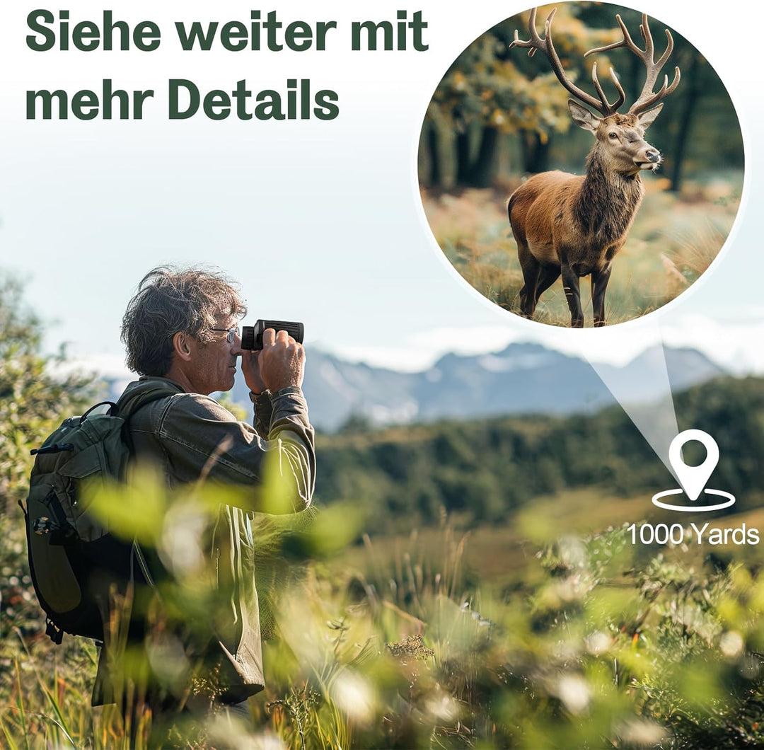 Aurosports 15X25 Kompaktes Fernglas für Erwachsene und Kinder - Fernglas Erwachsene High Definition,