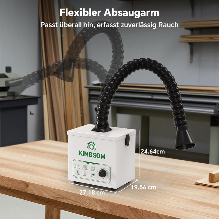 KINGSOM K9 Lötabsaugung 180–210 m³/h Starker Saugkraft Lötrauchabsauger, H13 HEPA Filter Effektiver