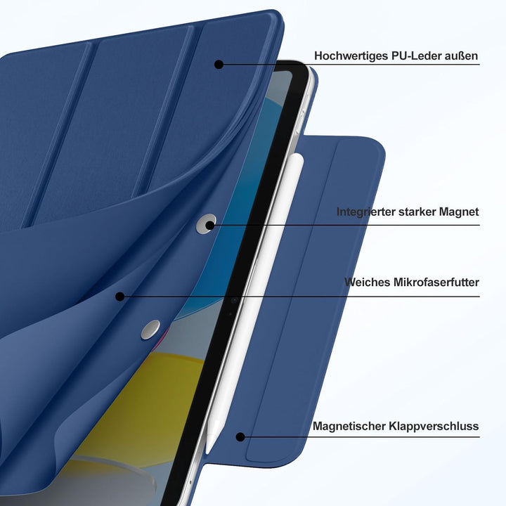 Maledan Magnetisch Hülle für iPad A16 11/10 Generation (2025 11 Zoll/ 2022 10.9 Zoll), Magnetbefesti