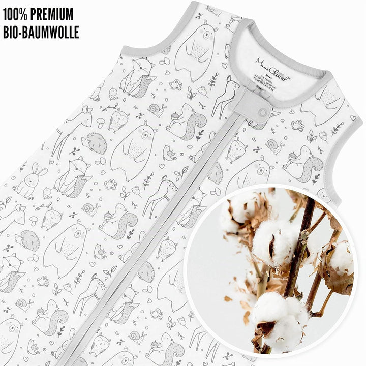 Mama Cheetah Baby Schlafsack, Bio-Baumwolle, Tragbare Babydecke, Schlafsack mit 2-Wege-Reissverschlu