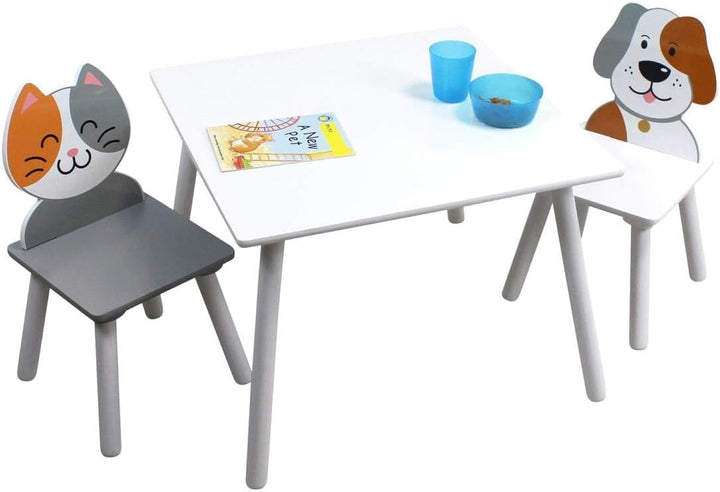 Liberty House Toys Tisch und Stühle für Katzen und Hunde, Technisches Holz, grau und weiss, H440 x W