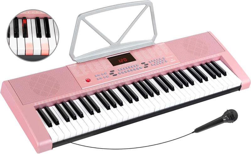 McGrey LK-6120-MIC Keyboard - Einsteiger-Keyboard mit 61 Leuchttasten - 255 Sounds und 255 Rhythmen