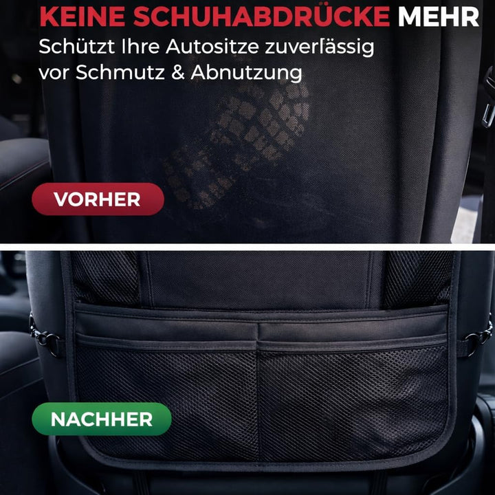 HerzensKind Rückenlehnenschutz und Organizer. Auto Organizer mit extra grossem 13" Tabletfach und 9