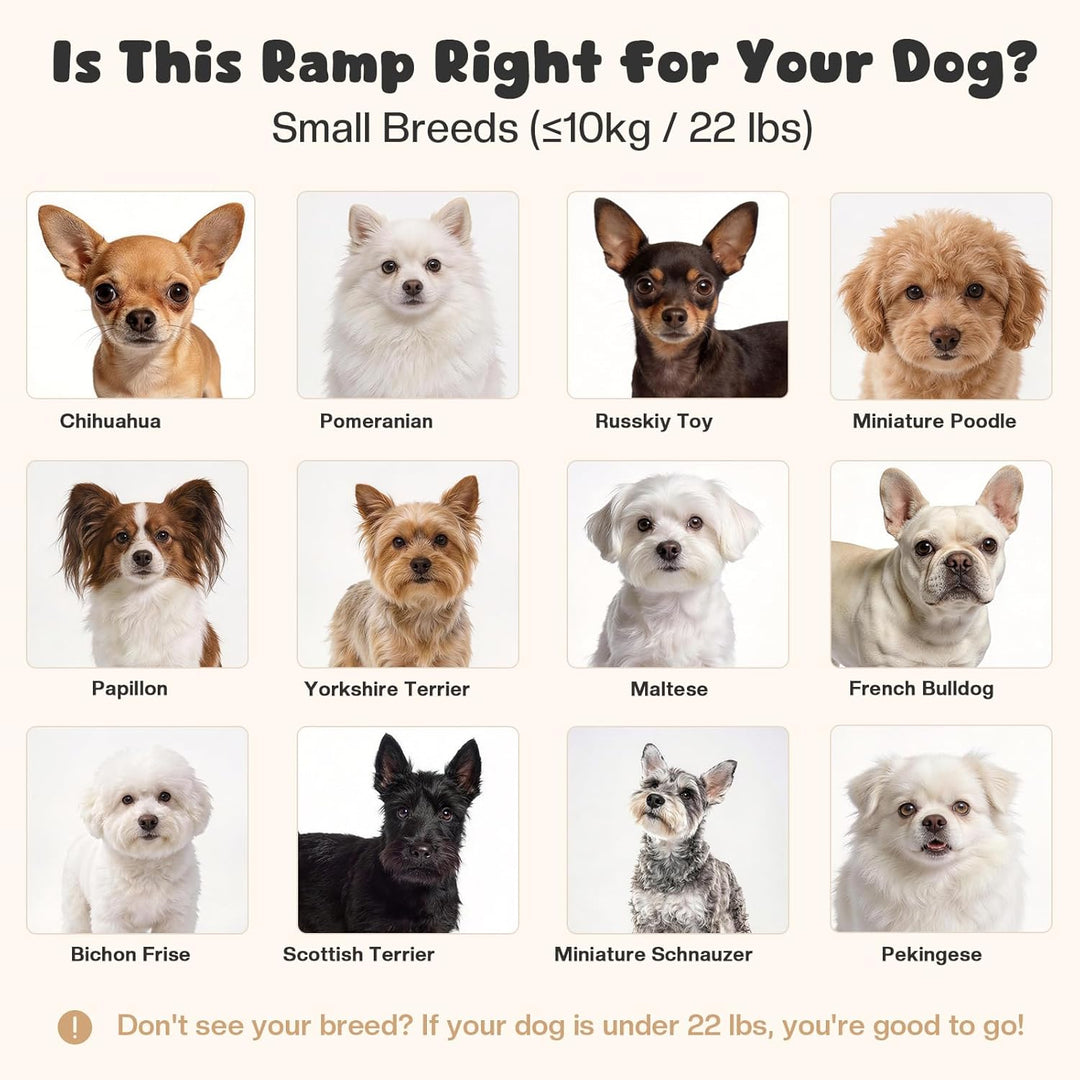3er-Pack Hunderampe aus Holz, rutschfeste Haustiertreppe für kleine Hunde mit Teppichoberfläche, nie