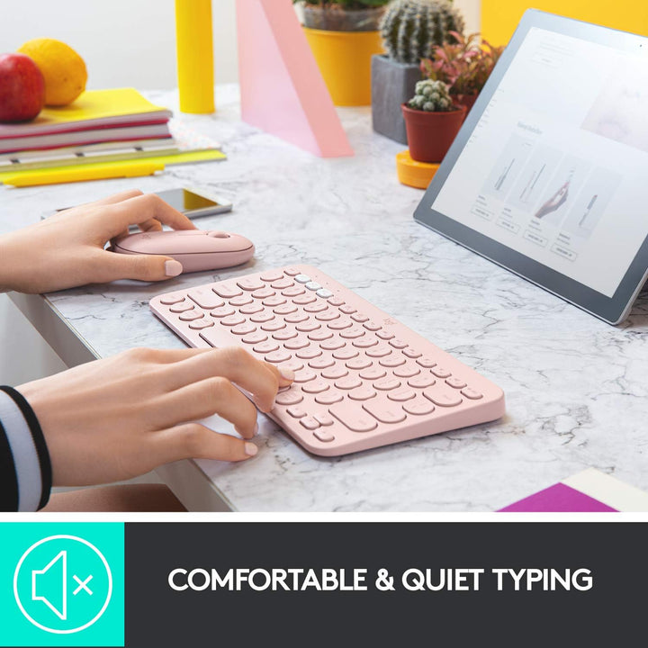 Logitech K380 Kabellose Bluetooth-Tastatur, Multi-Device & Easy-Switch Feature, Windows- und Apple-S