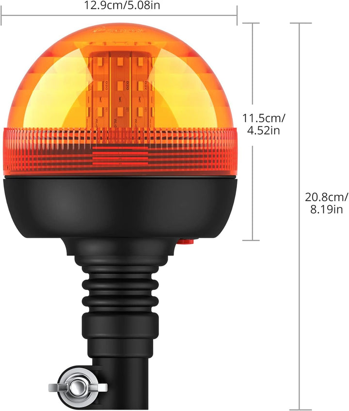 Justech 2X 40 SMD LED Rundumlicht Warnleuchten mit E-Mark WL01A Rundumleuchte Blitzleuchte 12/24V Am