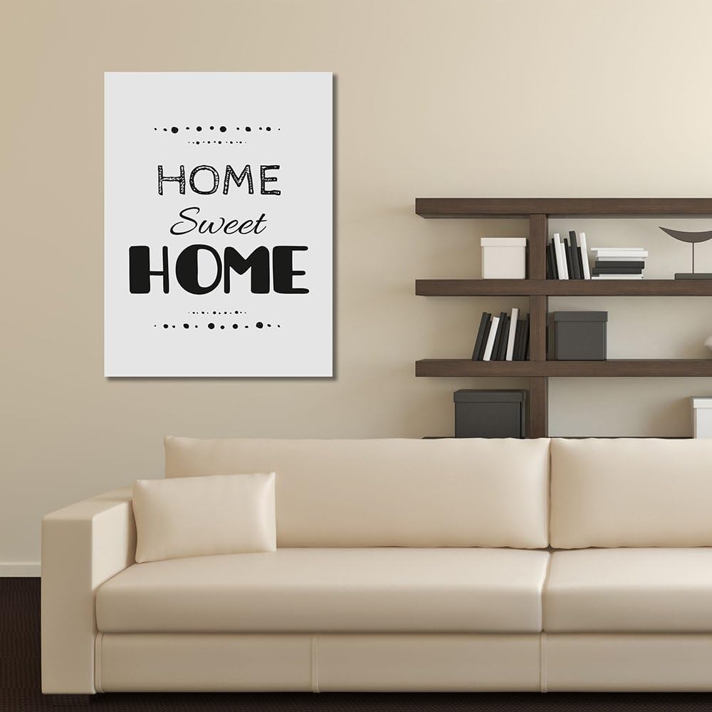 Feeby Frames, Leinwandbild, Bilder, Wand Bild, Wandbilder, Kunstdruck 80x120cm, HOME SWEET HOME, BES