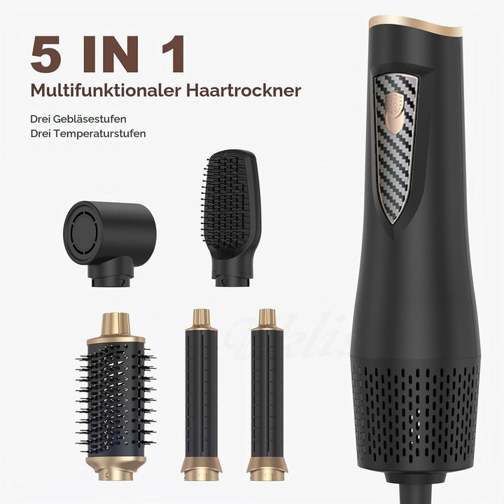 5 in 1 Hairstyler Warmluftbürste Set 1000W Rundbürstenföhn Multifunktionaler Haarstyler Air Styler m