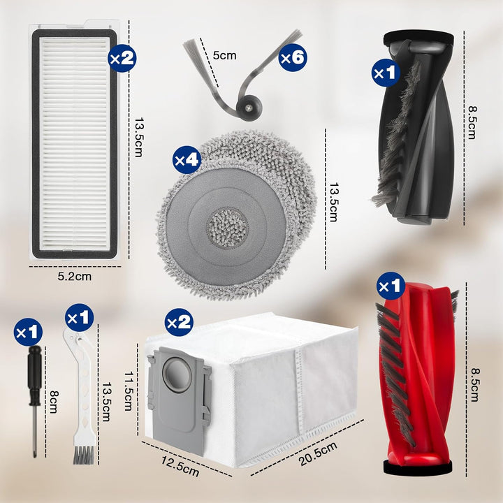 18 Stück Zubehör für Roborock Qrevo Edge S5A,Qrevo S5V,Qrevo Curv,Qrevo Curve,Qrevo Curv S5X,Qrevo E