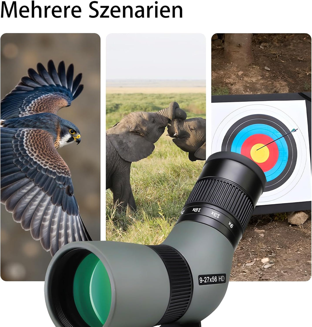 Svbony SV410 Spektiv, 9-27x56 ED Spektive, FMC-Objektiv Kompaktes Tragbares Gehäuse für die Vogelbeo