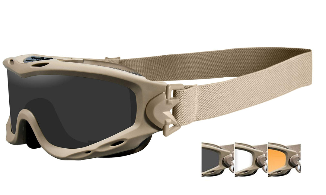 Wiley X Spear Goggles Smoke Grau Klaren Light Rust Kontaktlinsen Tan Rahmen