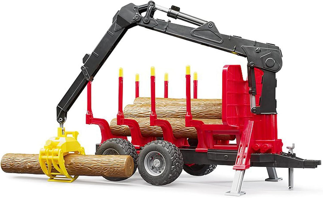 bruder Aanhanger met Boomstammen Grijper Single