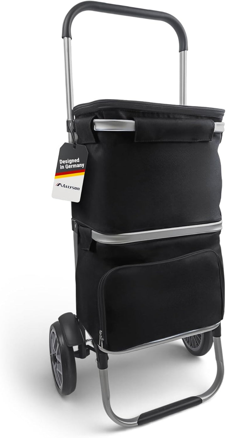 Allyson Rechteckiger Einkaufswagen - Ergonomischer, Klappbarer Shopping Trolley mit 45L Wasserdichte