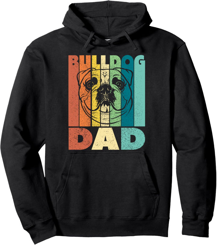 Englische Bulldogge Papa Sonnenuntergang Vintage Hund Englische Bulldogge Papa Pullover Hoodie