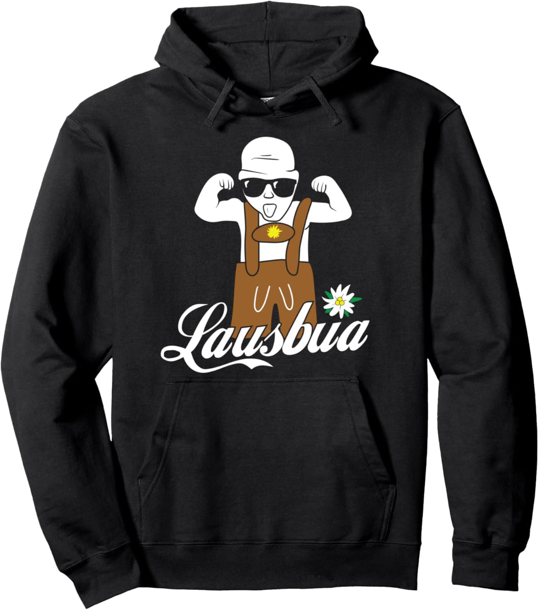 Lausbua mit Lederhose und Sonnenbrille Lustiges Bayern Tirol Pullover Hoodie