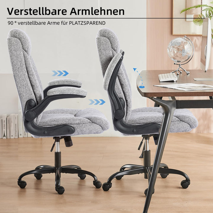 MZLEE Ergonomischer Bürostuhl Computerstuhl Schreibtischstuhl Drehbarer Arbeitsstuhl mit hochklappba