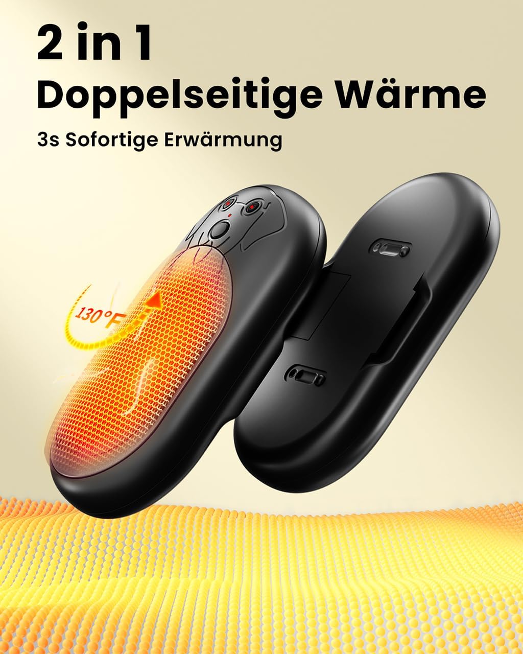 Miaton Elektrischer Handwärmer Taschenwärmer Wiederverwendbar 6000 Mah, Aufladbar Taschenofen Hand W