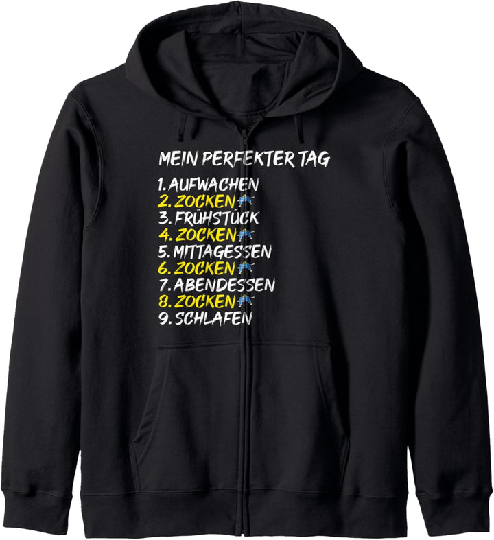 Gamer Perfekter Tag Zocken Shirt Videospiele Zocker Geschenk Kapuzenjacke