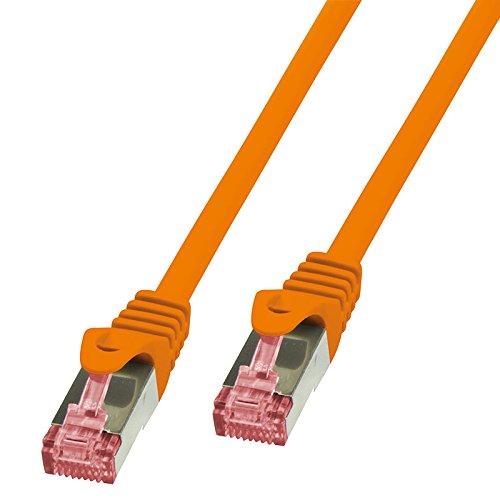 BIGtec LAN Kabel 50m Netzwerkkabel Ethernet Internet Patchkabel CAT.6 orange Gigabit SFTP doppelt ge