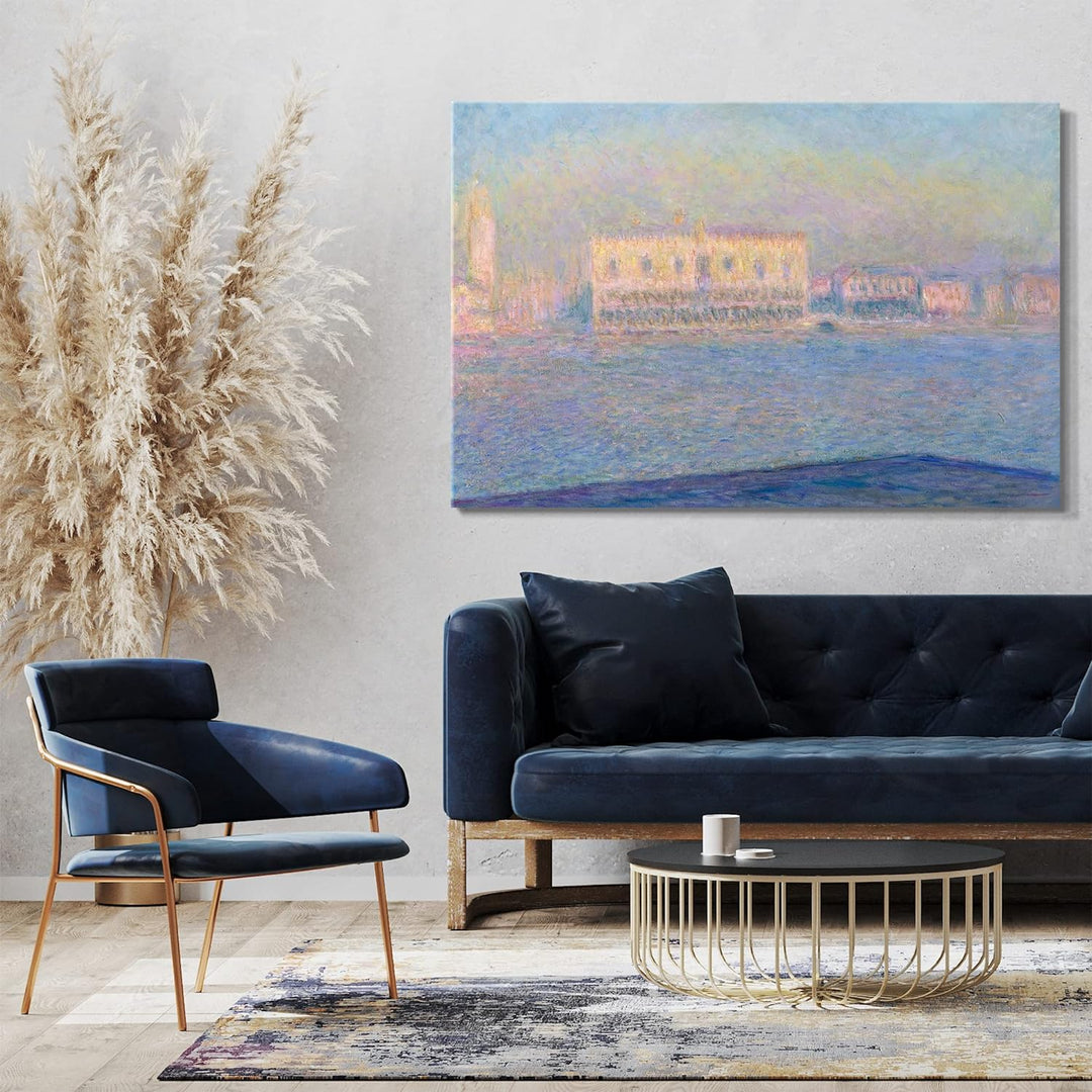 Printed Paintings Leinwand (80x60cm): Claude Monet - Blick von Santa Maria Maggiore auf den Dogen 80