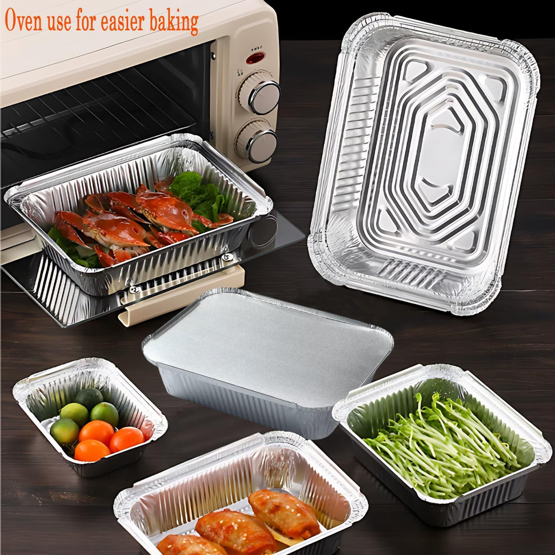 40 Stück Aluschalen mit deckel,Bräter mit deckel,Aluschalen Grill,Grillschalen Aluminium 2200ml/1000