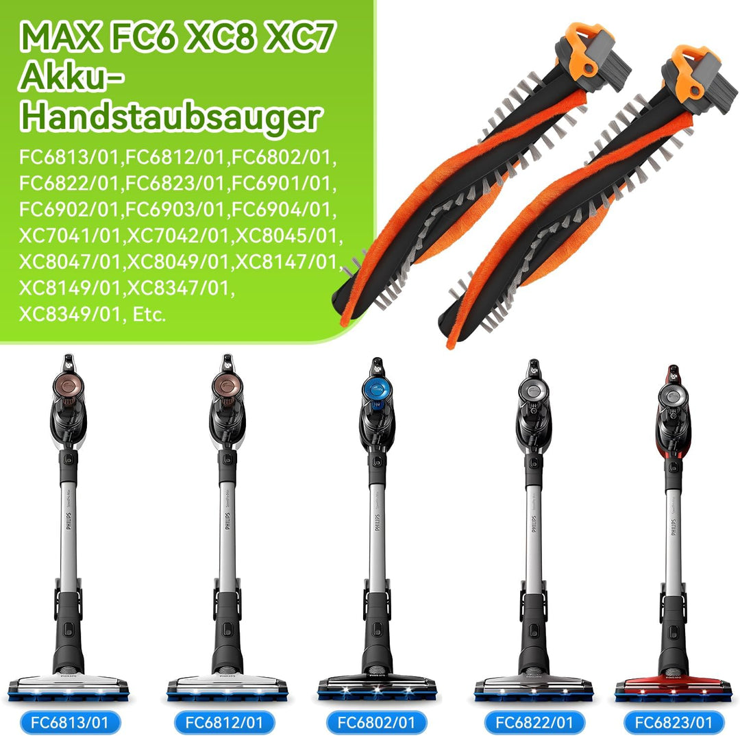 2pcs Ersatzbürste für Philips SpeedPro Max CP0667 Staubsauger, Ersatzteile Walzenbürstenzubehör für