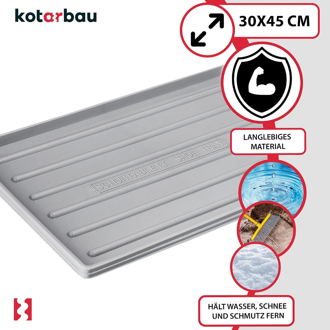 KOTARBAU® 3er Set Schuhabtropfschale - 45 x 30 cm - Abtropfmatte für nasse Schuhe - Schuhablage für