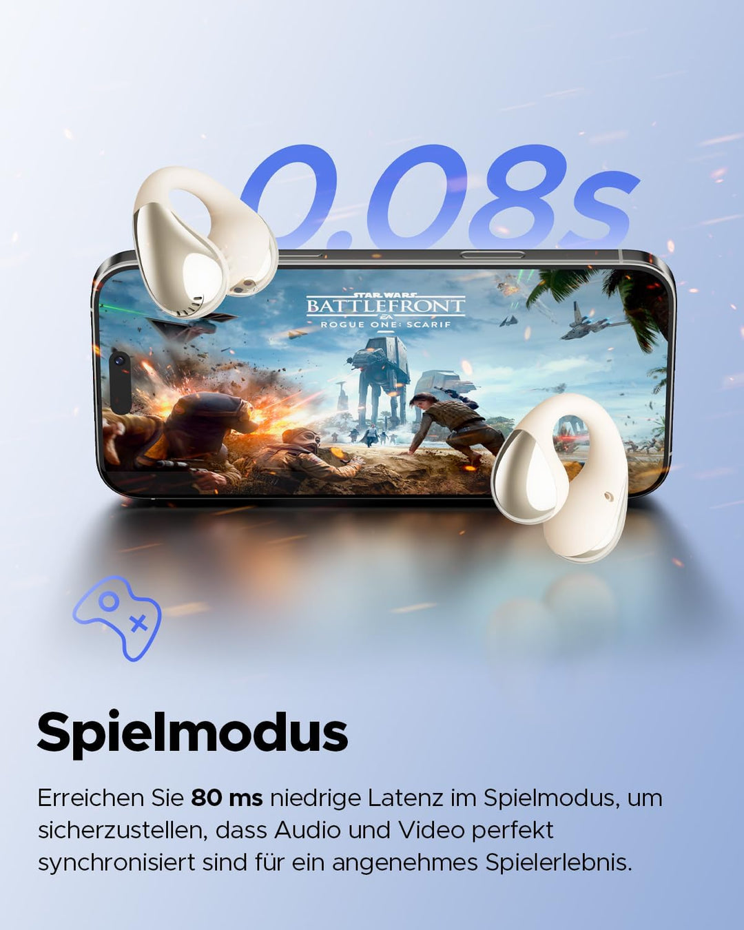 SoundPEATS PearlClip Pro Open Ear Bluetooth Kopfhörer, Clip On Kopfhörer Bluetooth 5.4 Earbuds, ganz