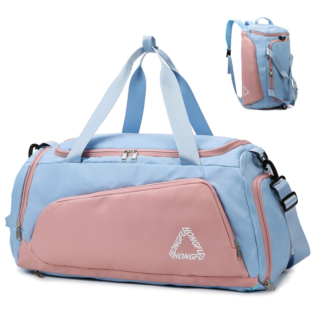 Sporttasche Damen 45L Reisetasche mit Schuhfach Nassfach Wasserdicht Weekender Travel Gym Duffle Bag
