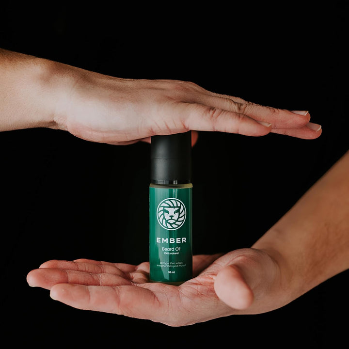 Ember Bartöl für Männer – 30ml – Natürlich mit Arganöl Mandelöl & Avocadoöl – Gegen Trockenheit Juck
