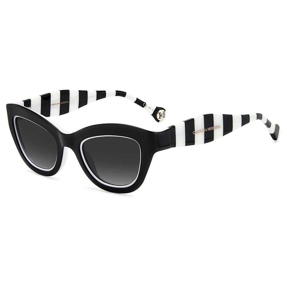 Carolina Herrera Unisex Sonnenbrille 51 80s/9o Schwarz Weiss, 51 80s/9o Schwarz Weiss