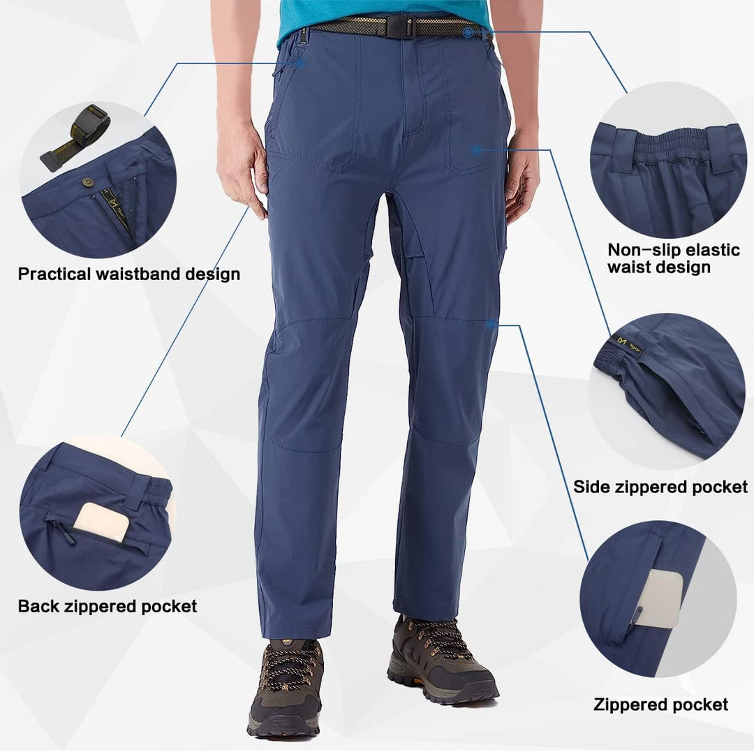 MeetHoo Herren Wanderhose Wasserdicht Outdoorhose Winddichte Softshellhose Quick Dry Atmungsaktiv Zi