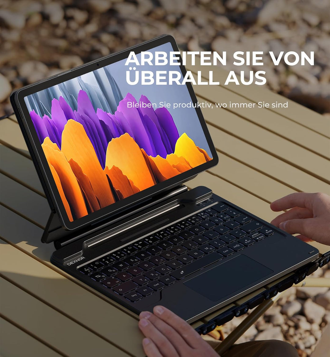 Dexnor Tastatur Hülle für Samsung Galaxy Tab S9 FE 10,9 Zoll/S9 11 Zoll Tastatur mit Multi-Touch Tra