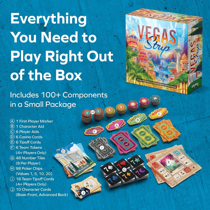Allplay Vegas Strip Board Game – Bluffing and Deduction for 2-6 Players, Unique Casino Powers, Ages