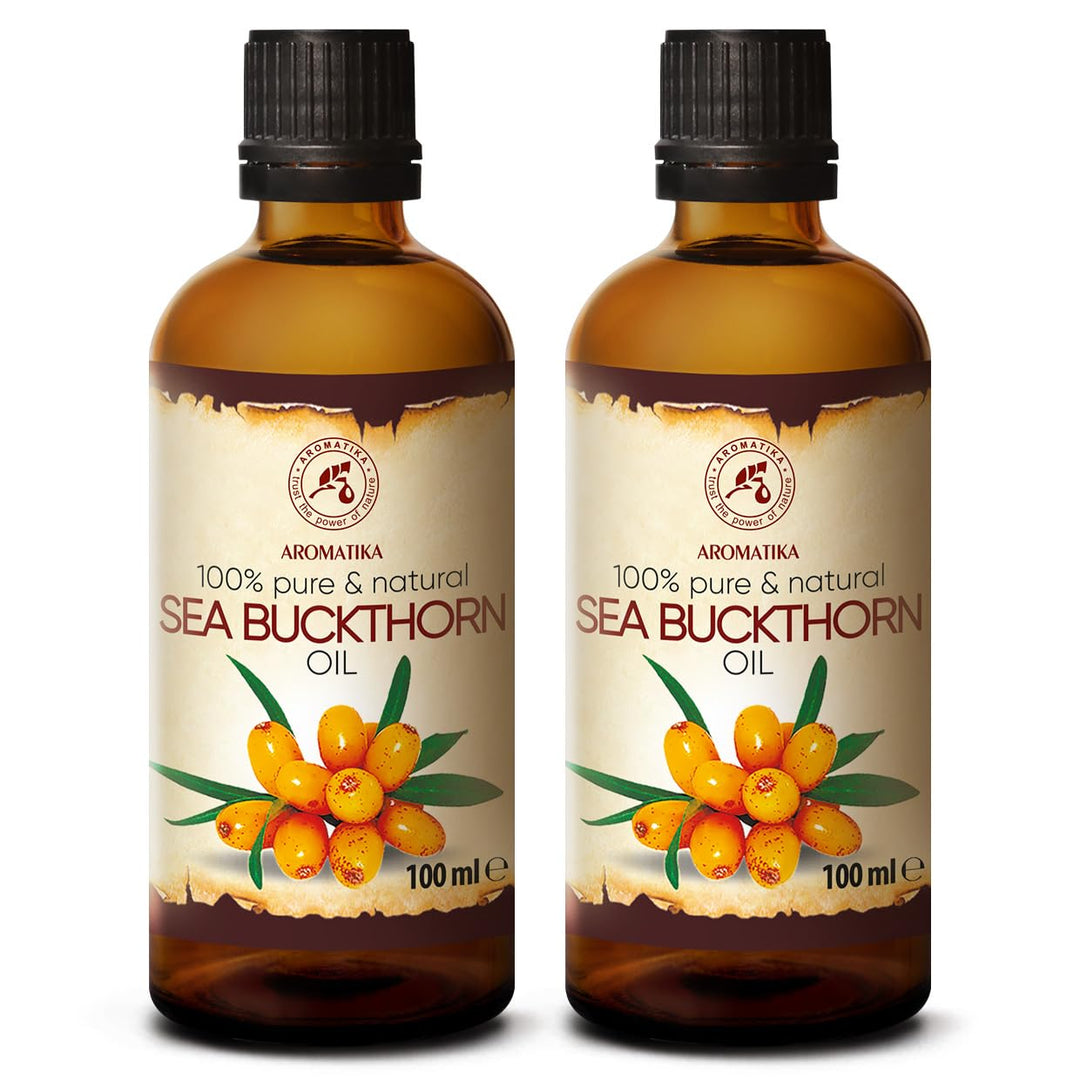 Sanddornöl 200ml - Hippophae Rhamnoides - 2x100ml - Kaltgepresst - Sanddorn Öl - Sea Buckthorn Oil -