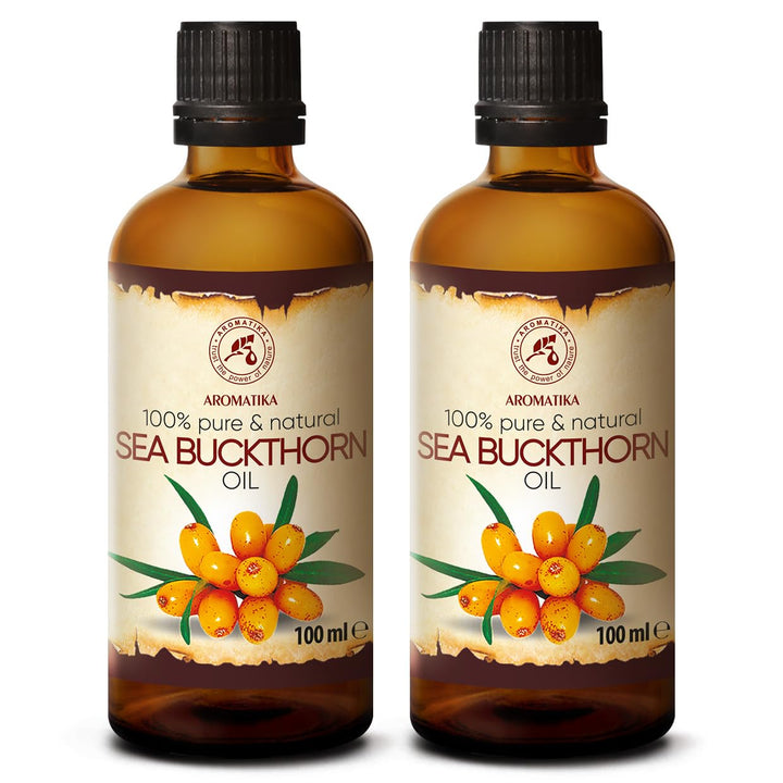 Sanddornöl 200ml - Hippophae Rhamnoides - 2x100ml - Kaltgepresst - Sanddorn Öl - Sea Buckthorn Oil -