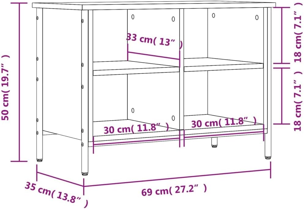 Schuhschrank 69x35x50cm Grau Sonoma Holzwerkstoff,Pulverbeschichtetes Stahl Vorratsschrank Schuhaufb