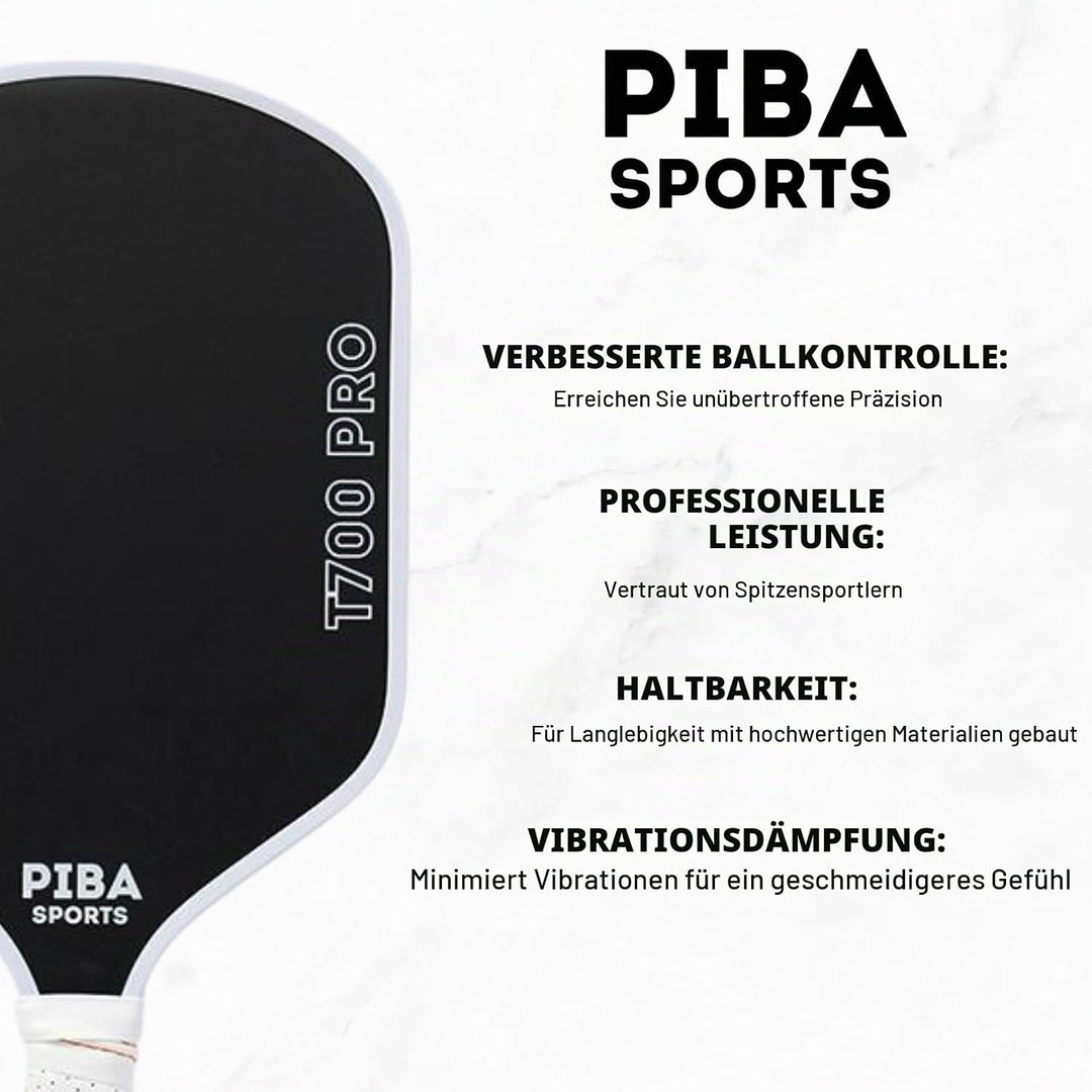 PRO Pickleball Schläger – T700 Carbon, 16mm Honeycomb, Angeraute Oberfläche für Top Spin, Verlängert
