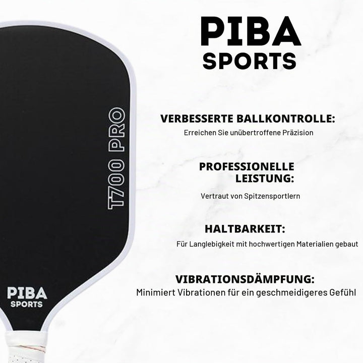 PRO Pickleball Schläger – T700 Carbon, 16mm Honeycomb, Angeraute Oberfläche für Top Spin, Verlängert