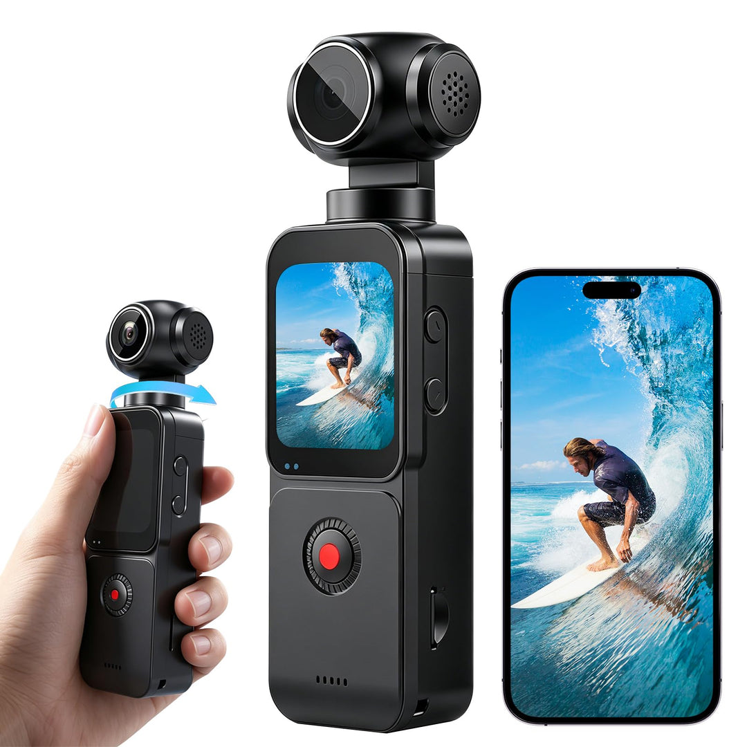 OBEST 4K Handheld Pocket Camera mit Gesichtserkennung, 4K Mini Vlog Camera